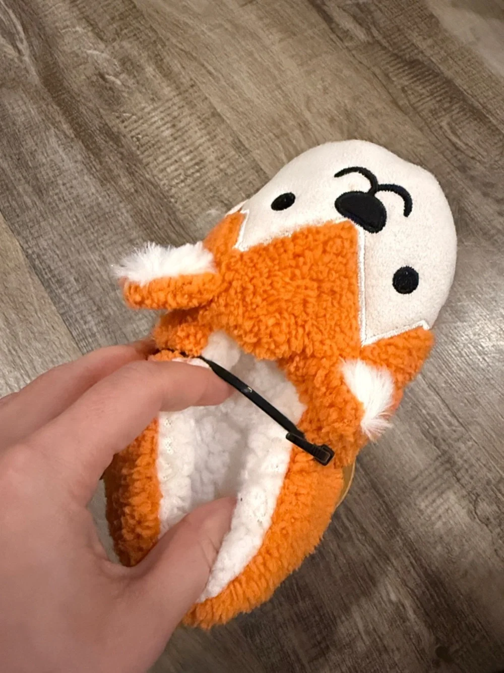 Kids Orange Fleece Fox Booties - Soft Plush Slippers 7 inches